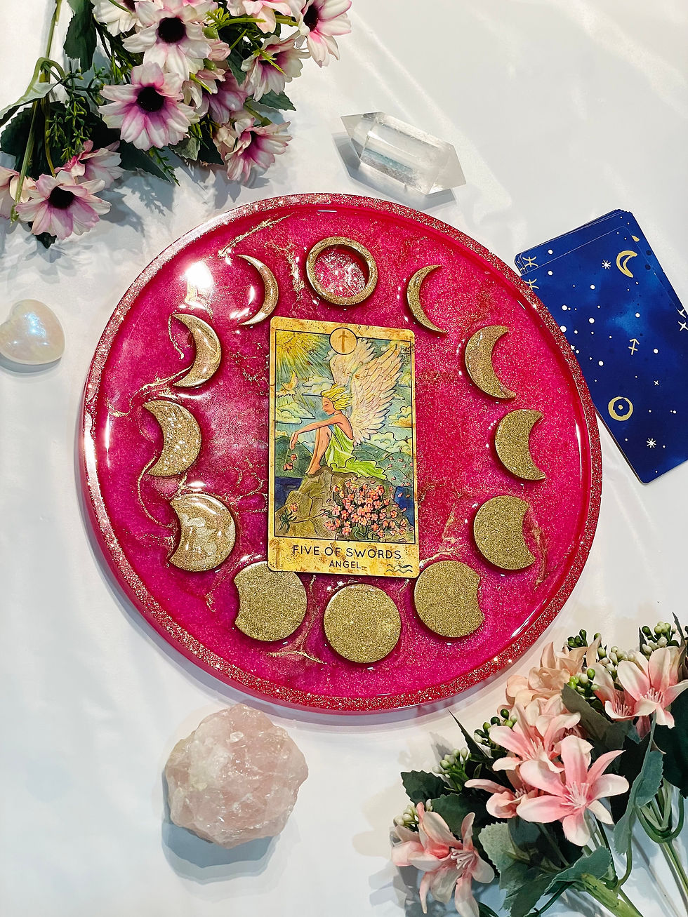 Thumbnail: Rose Moon Cycle Tarot Card Tray