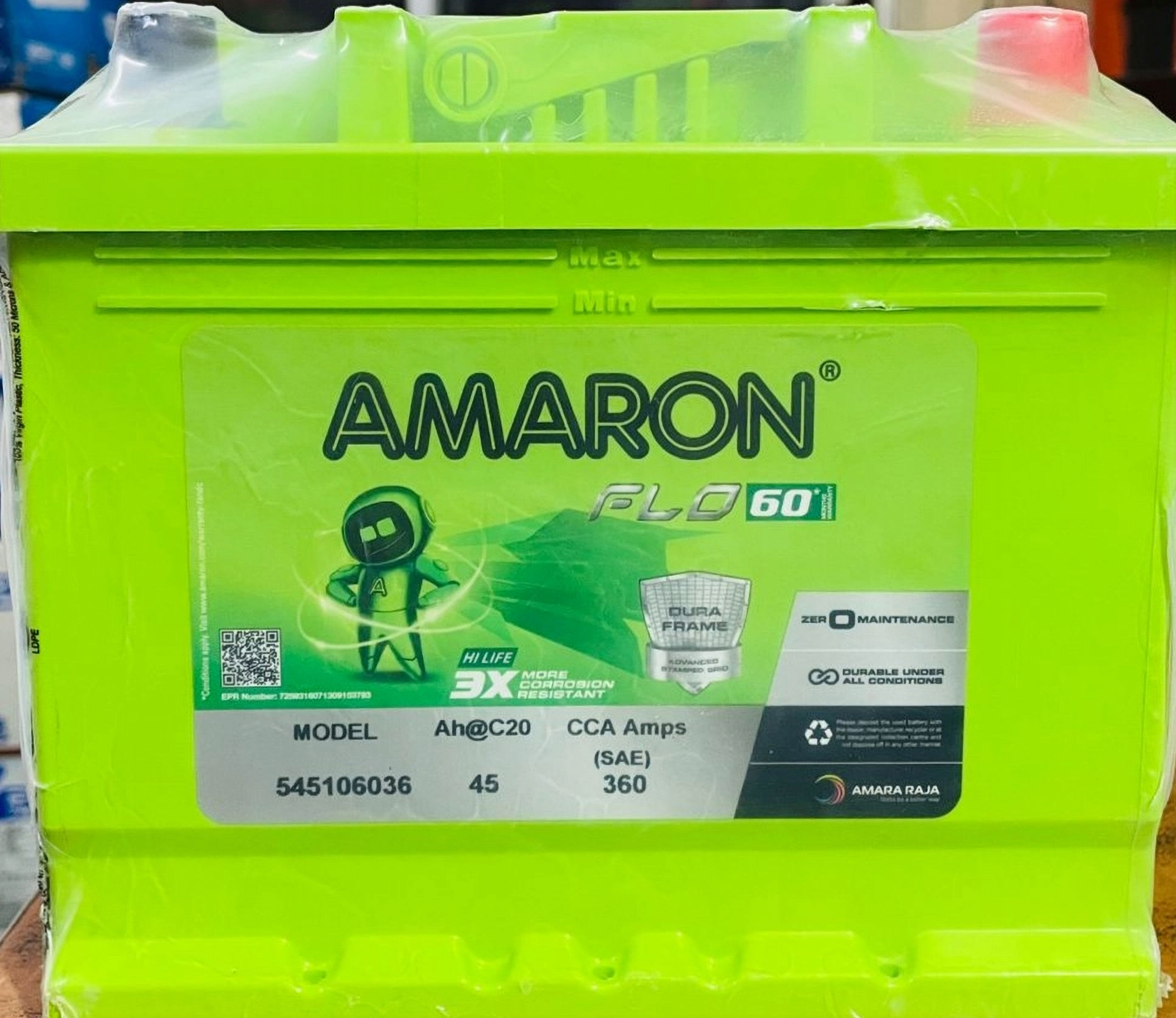 Amaron FLO 55B24LS 45Ah Honda diesel battery Delhi NCR