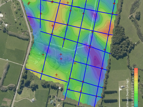 Depth to bedrock contour map