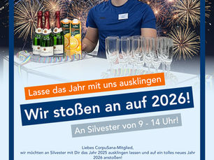 Silvester im CorpuSana: Wir stoßen an auf 2026!