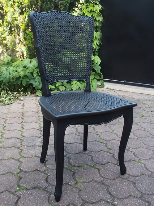 Lot de 6 Chaises de Style Louis XV Noires - ALBEN168