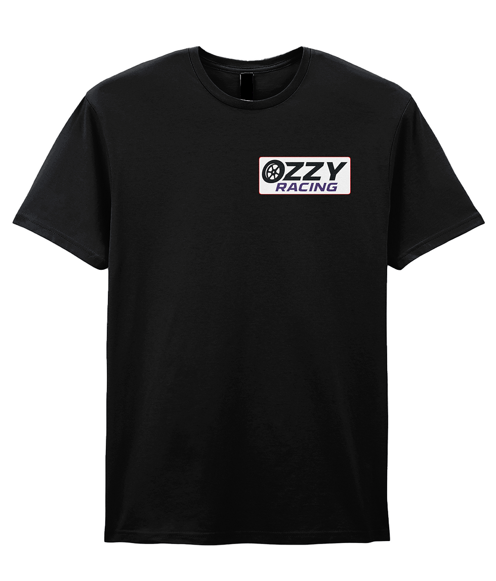 Thumbnail: Ozzy Racing badge tee, black, sim racing team merc