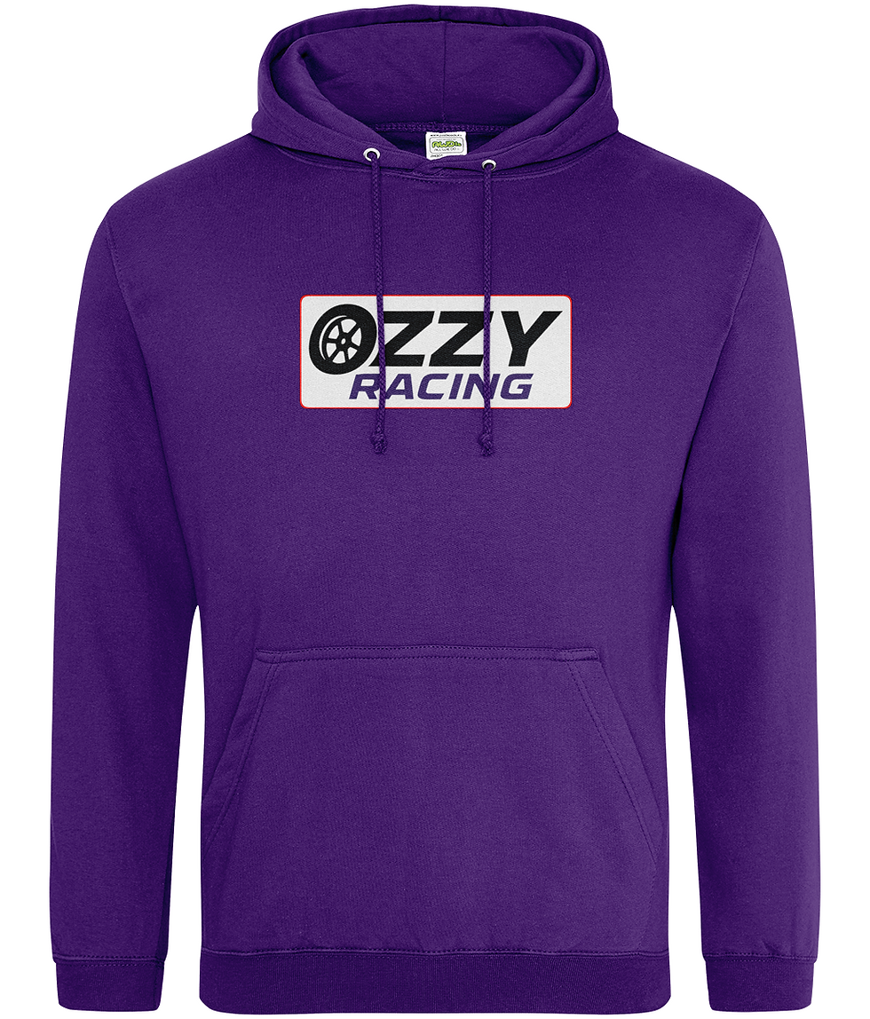 Thumbnail: Ozzy Racing badge hoodie, purple, sim racing team merch