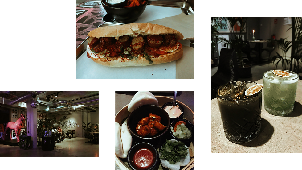 Banh Mi & Bubbles: One Banh Mi snadwich, Cocktails, a Bao Burger and the restaurant.
