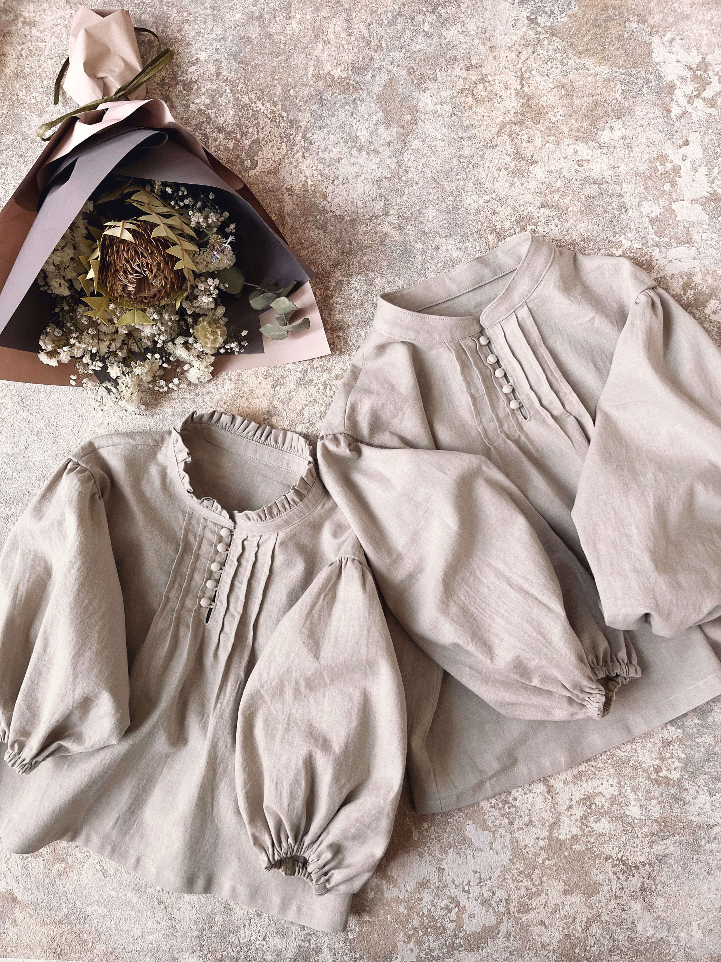 立ち襟ブラウス 長袖