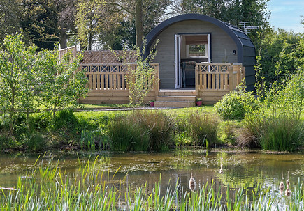 Luxurious glamping in Yorkshire beside picturesque pond