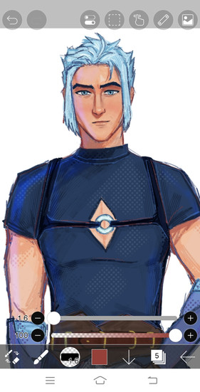 man with blue hair