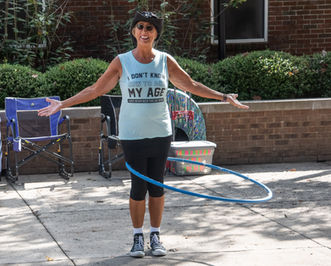 woman and a hula hoop