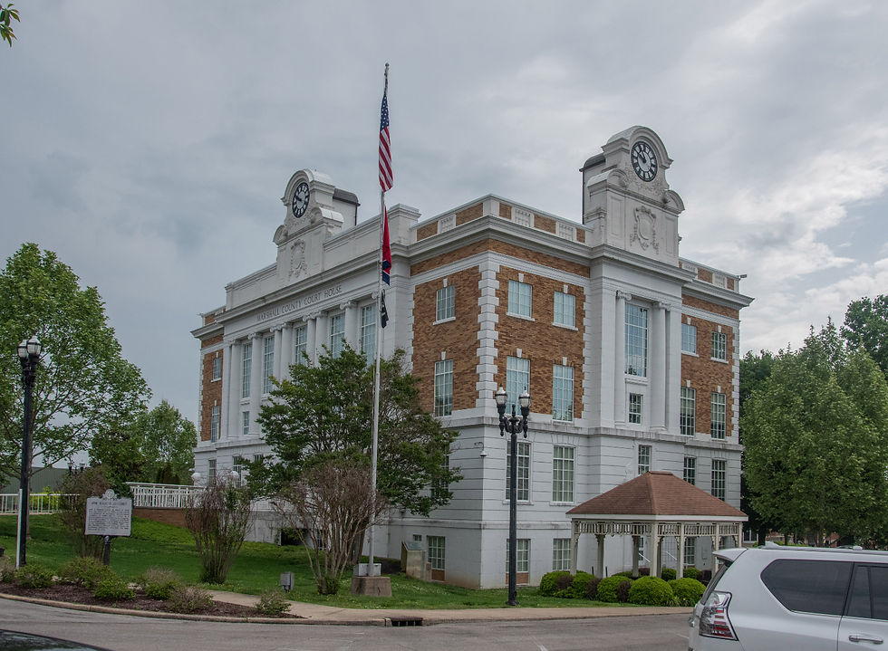 The Marshall County Courthouse in Lewisburg, Tennessee