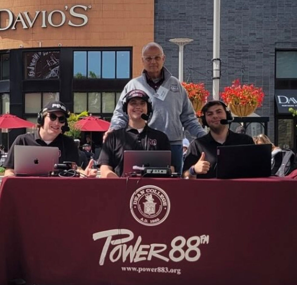 Kulesza supporting the sports broadcast team at Patriot Place. Photo Courtesy: Dean College