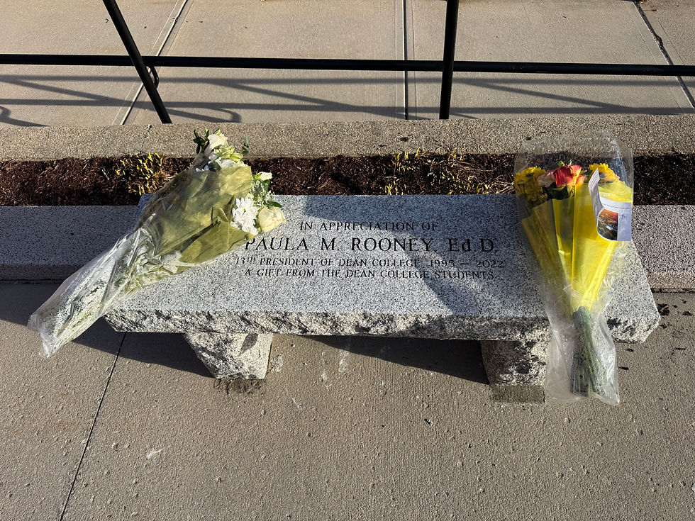 A bench in appreciation on the Dean campus. Photo Courtesy: Natalie Zona