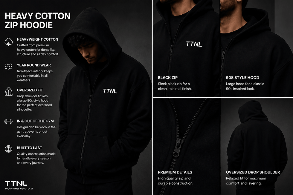 Thumbnail: TTNL Heavyweight Zip Hoodie — Black
