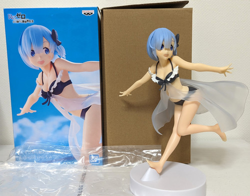 海人 エヴァ 綾波レイ Black Bikiniフィギュア零09 Re:Zero Celestial Vivi Rem (Black Bikini) Figure 19cm Bandai Japan