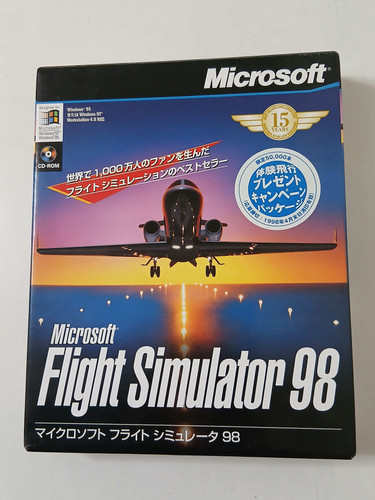 Windows 98 PC CD-Rom Microsoft Flight Simulator '98 Big Box PC