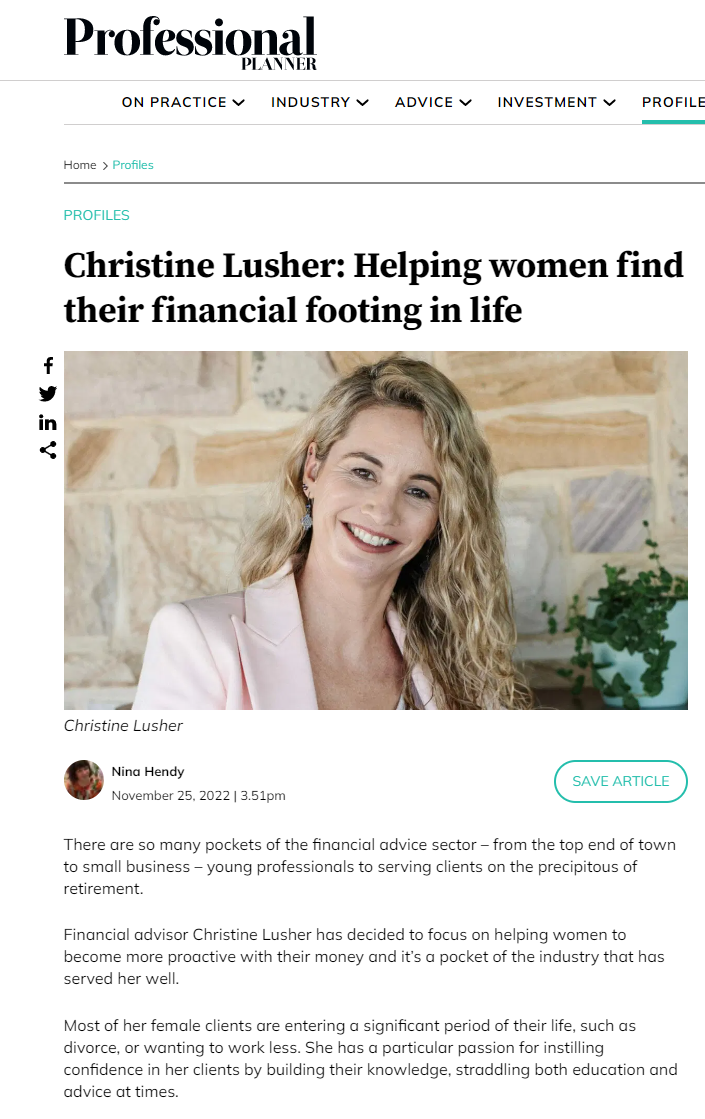Christine Lusher helps women find their financial footing