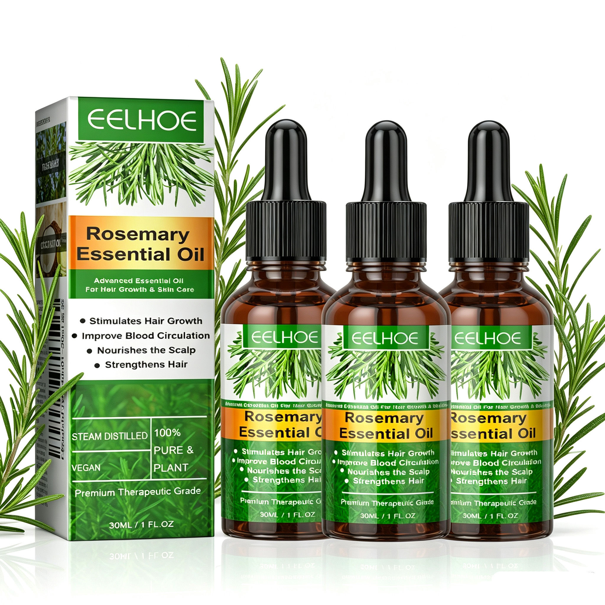 Rosemary Hair Growth Oil Natural Hair Care Serum Anti Hair Loss Scalp Treatment