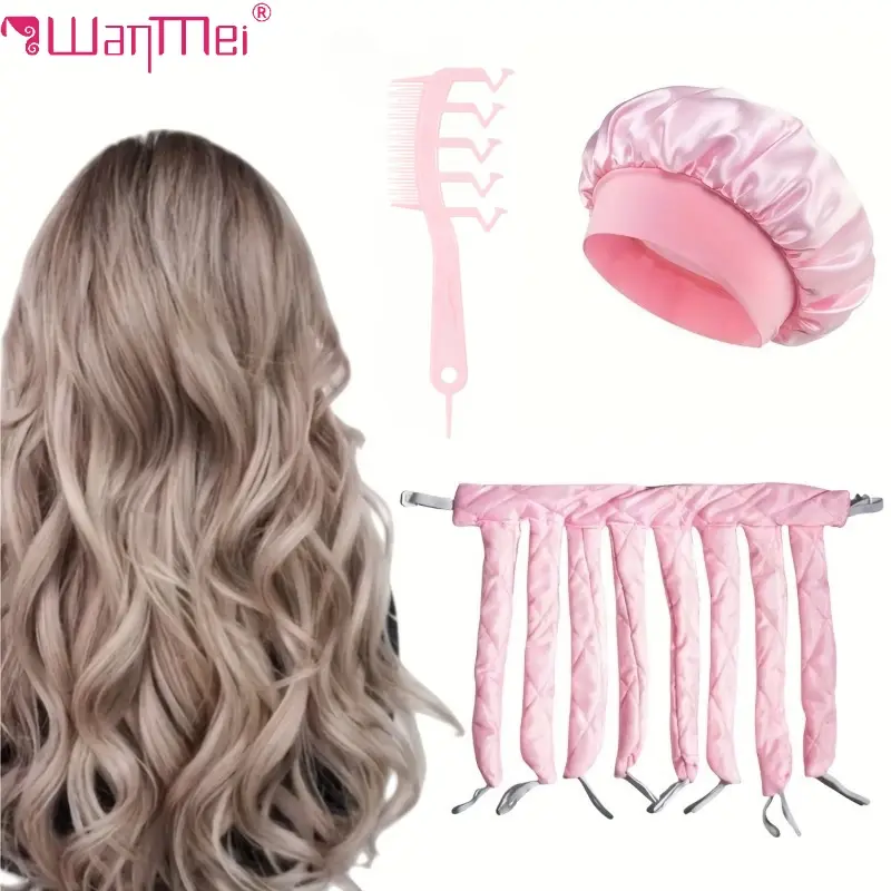 2/3pcs Heatless Curling Headband Satin Bonnet Claw Hair Rings No Heat Hair Rolle