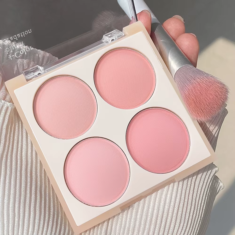 Vibrant Girl Ice Cream Four-Color Blush; Brightening, Natural Bare Makeup Effect
