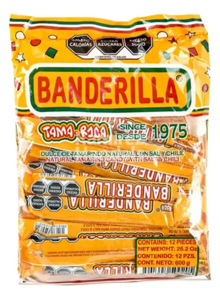 Banderilla Tamarindo Tama-Roca 12 unidades 480g dulce mexicano con chile y sal