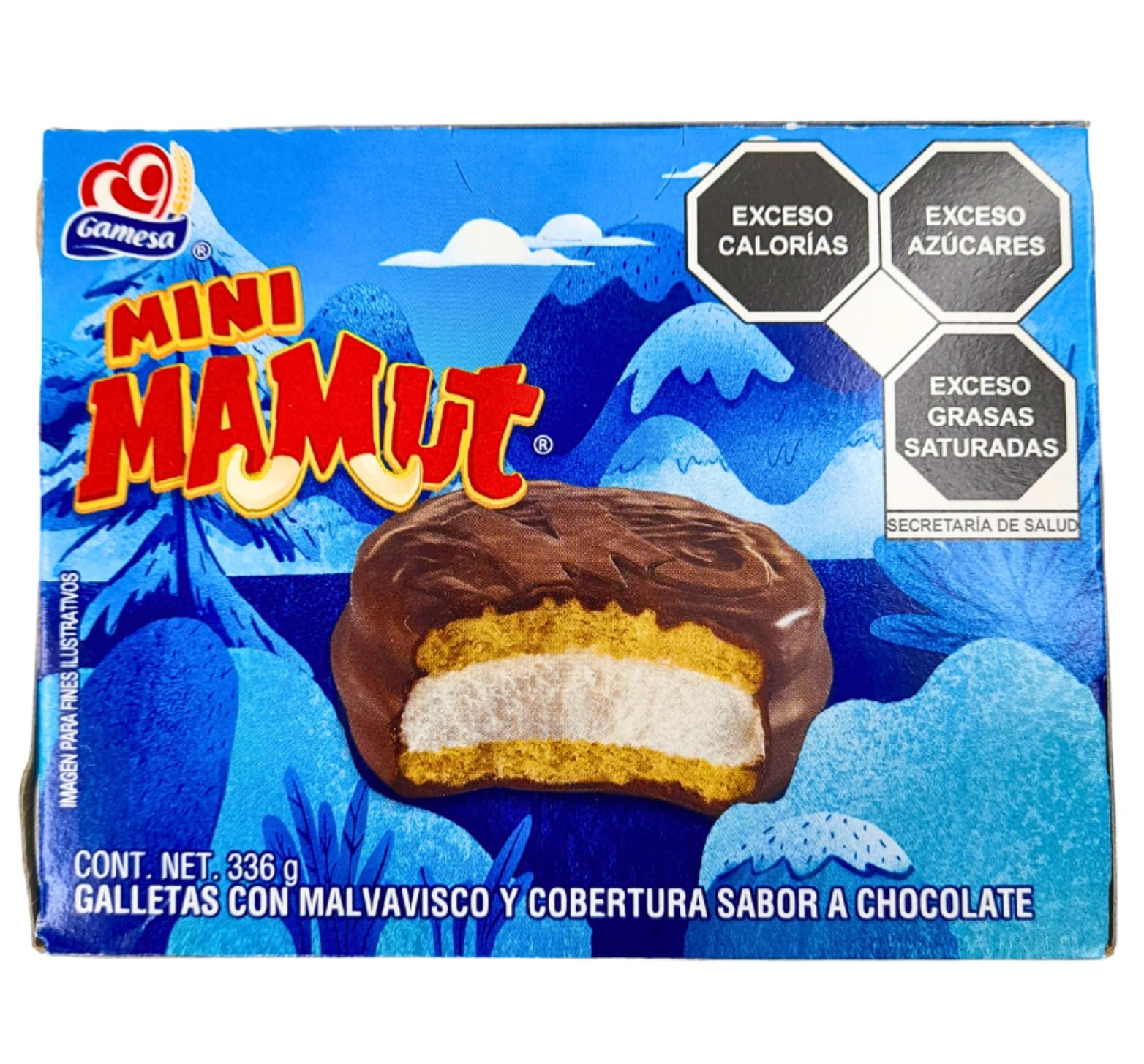 mini mamut gamesa 28 unidades 336g galletas con malvavisco y chocolate