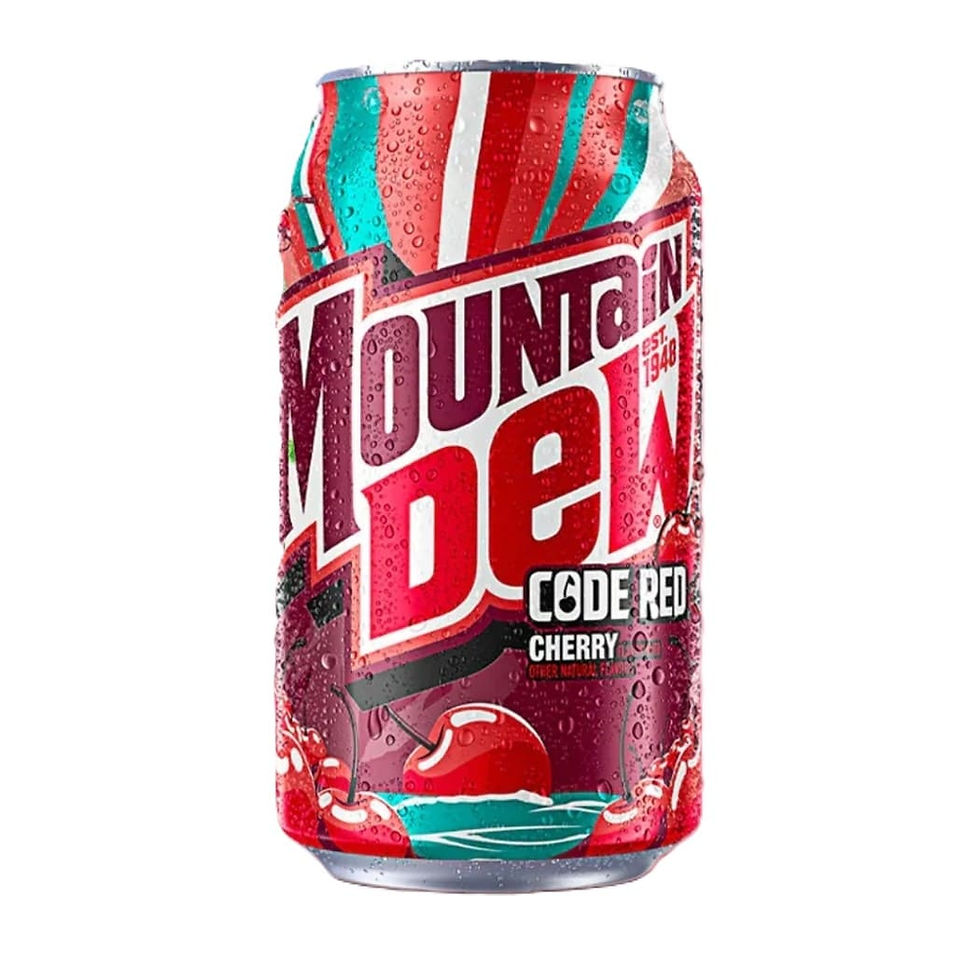 Mountain Dew Code Red 355ml refresco americano con sabor a cereza