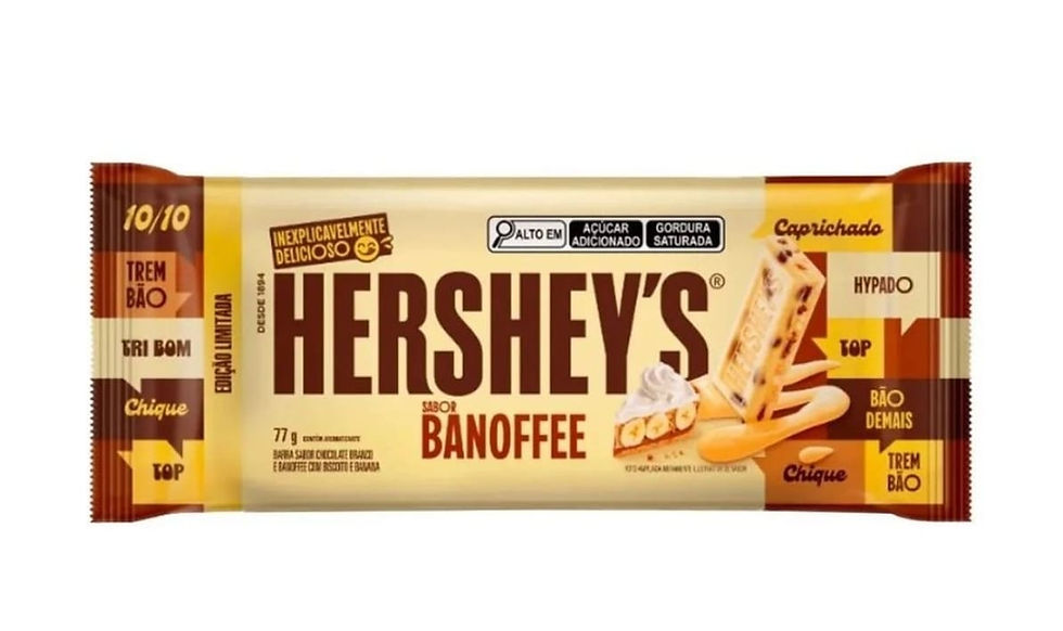 Hershey’s Banoffee 77g tableta blanca con galleta y plátano sabor banoffee