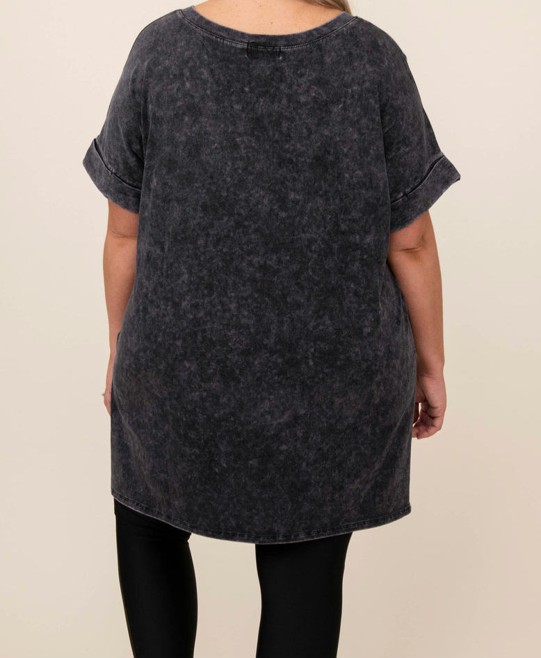 Thumbnail: Charcoal Mineral Wash Top - Curvy