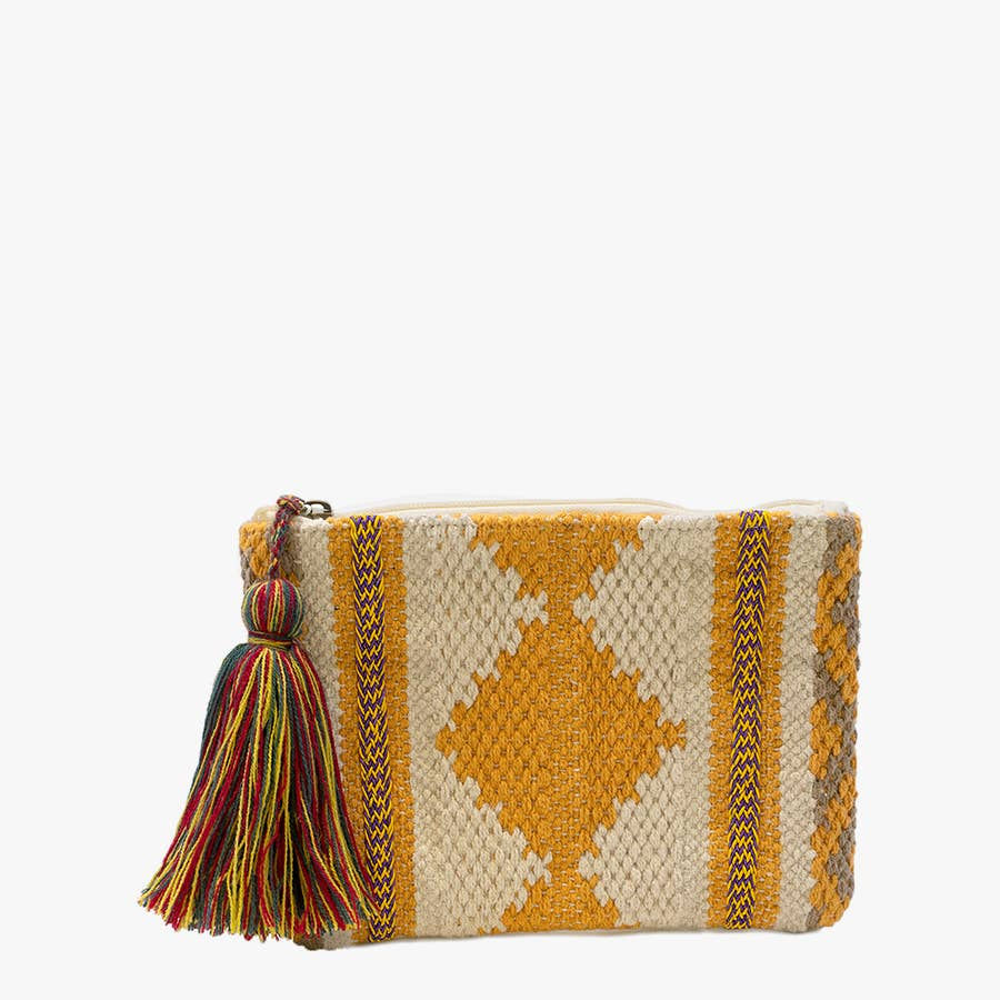 Thumbnail:  Diamond Print Tote w/ Large Tassel