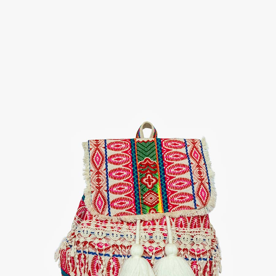 Thumbnail: Aztec Cotton Backpack w/ Tassels

