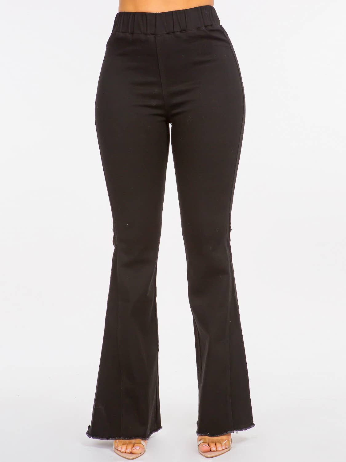  High Rise Elastic Band Jeans