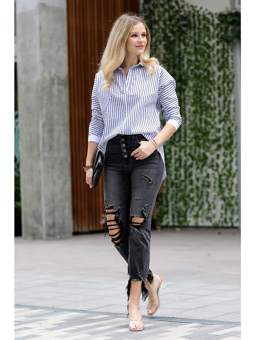 Thumbnail: Button Up Blue Pin Striped Shirt

