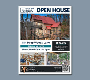 Image of a sample Looking Glass Realty Open House Flyer