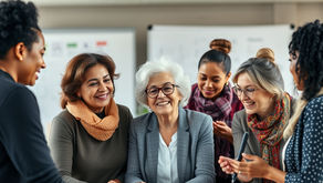 a group of multi-generational diverse women working together