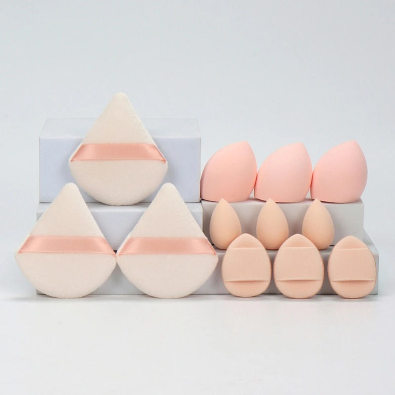 Thumbnail: Upgrade Your Makeup Game: 12pc Velvet Triangle Puffs for a Flawless Finish!