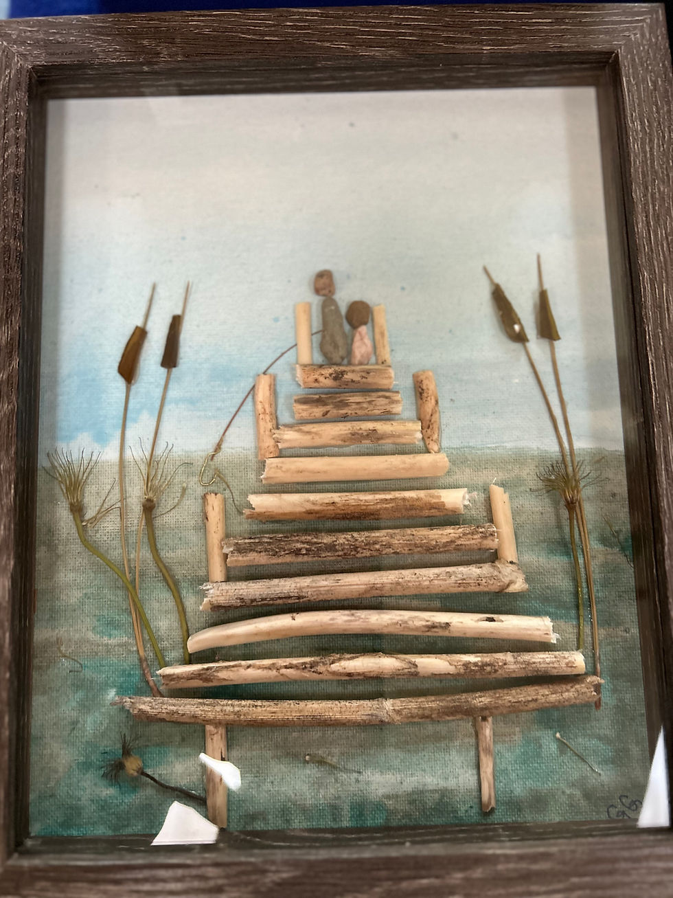Thumbnail: 8 x 8" Fishing Buddies on the Dock....   Custom Order