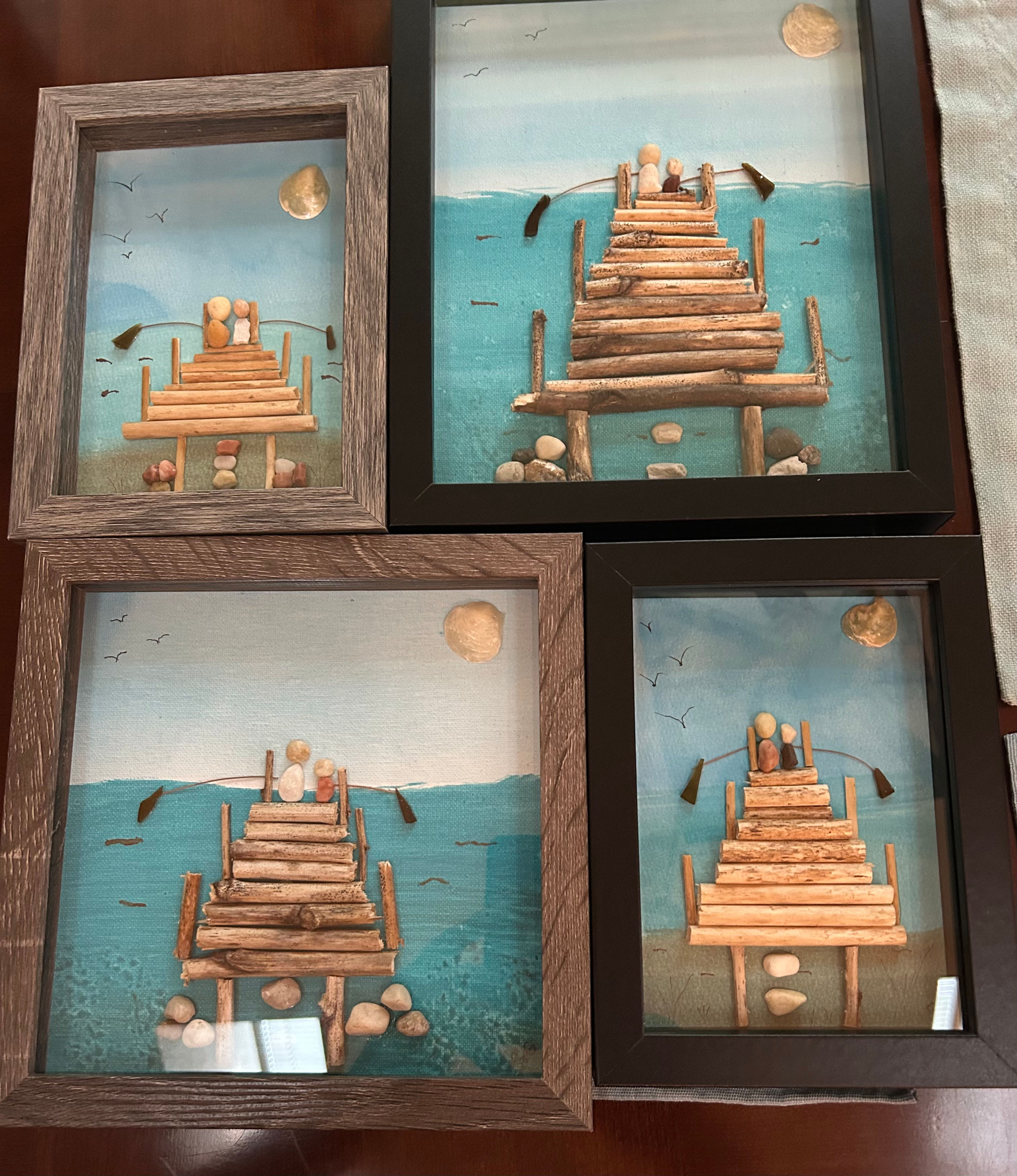 8 x 10" Fishing Buddies on the Dock....   Custom Order