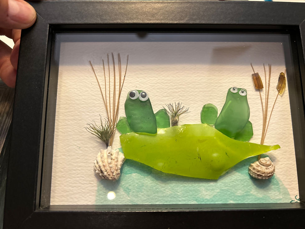 Thumbnail: 5x7"  Ribbit…..Frogs, pond (custom order)