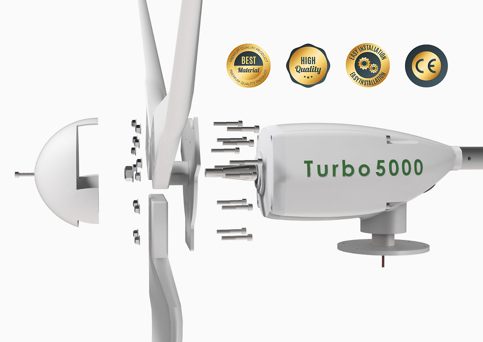 Thumbnail: Tumurly® Titan Marine600 - 600W Horizontal Wind Turbine Direct DC