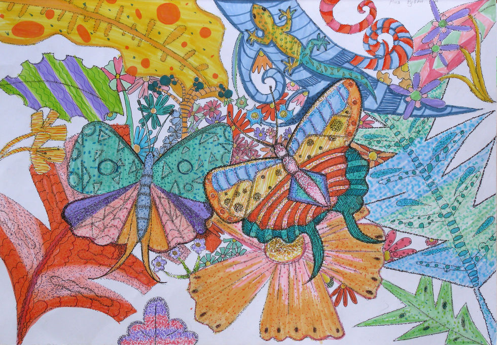 КДХШ 1_Анна Рубан 10 років_Казкові метелики 2024_папір, фломастери_30Х42 см-1