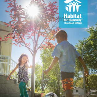 Children playing, Habitat for Humanity Huronia Ontario 2017 Annual Report.