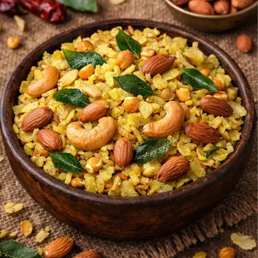 Poha Chivda without Peanuts – Homemade