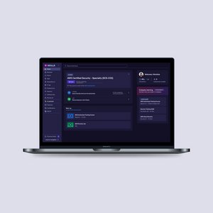 Macbook with learning platform home page design mockup