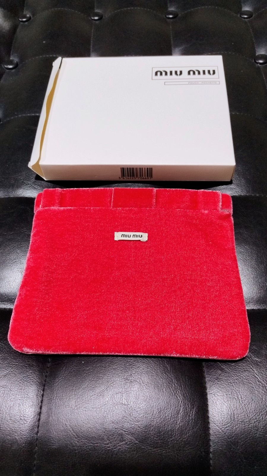Miu Miu Rose Red Velvet Pouch (Flex Frame / Spring Frame Closure)