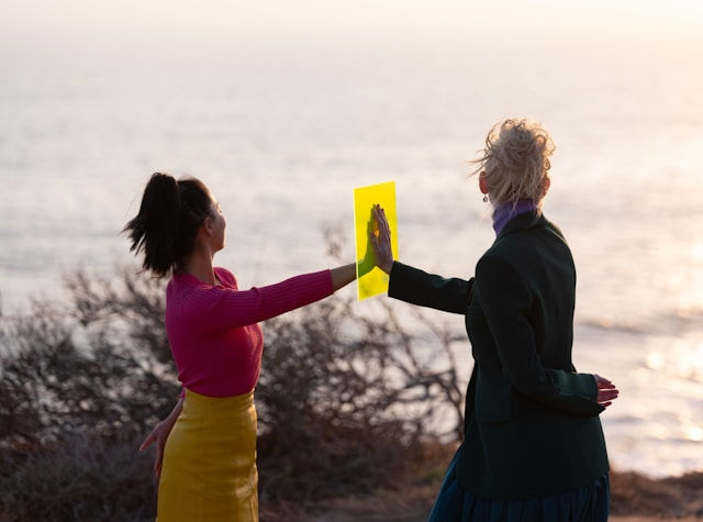 Two women connected, showing the power of collaboration
