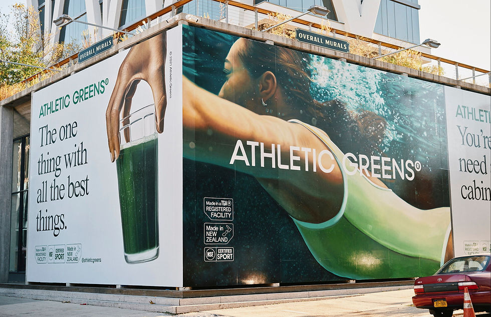 Athletic Greens OOH billboard campaign demonstrating brand-led growth beyond digital marketing plateaus - OSER