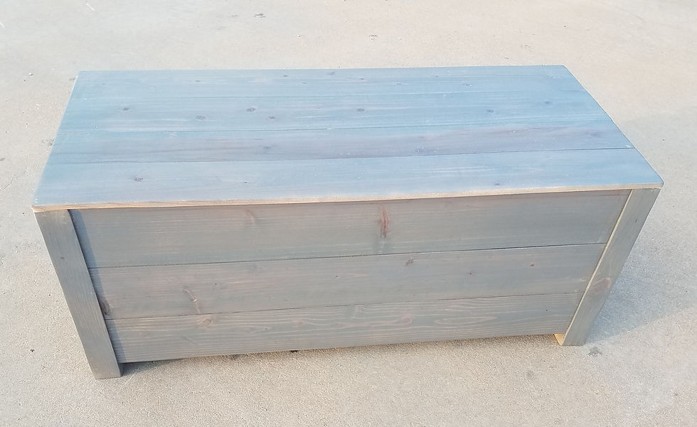 Thumbnail: Cedar storage chest with weathered gray finish