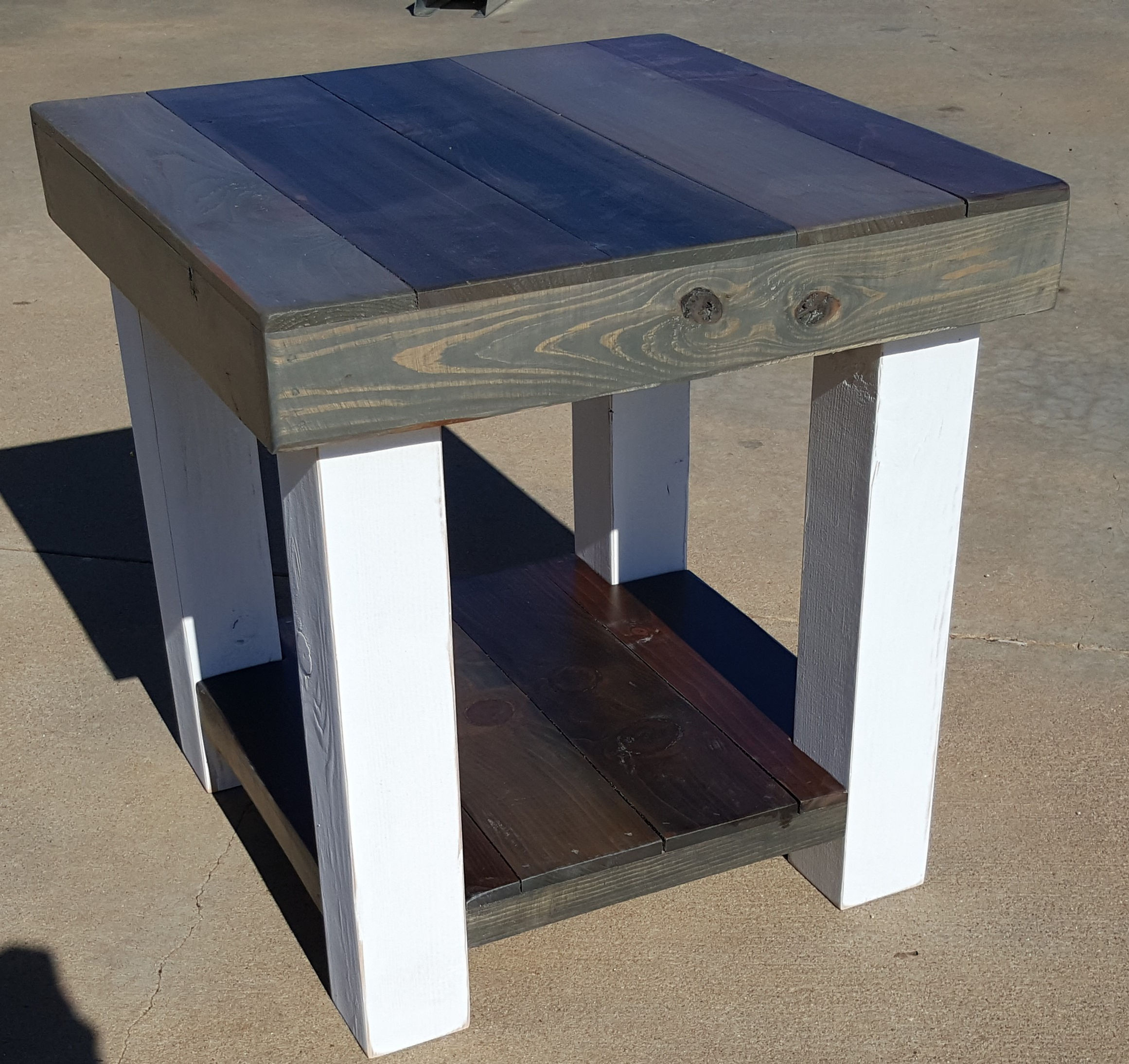 The Osage Farmhouse End Table with Lower Shelf