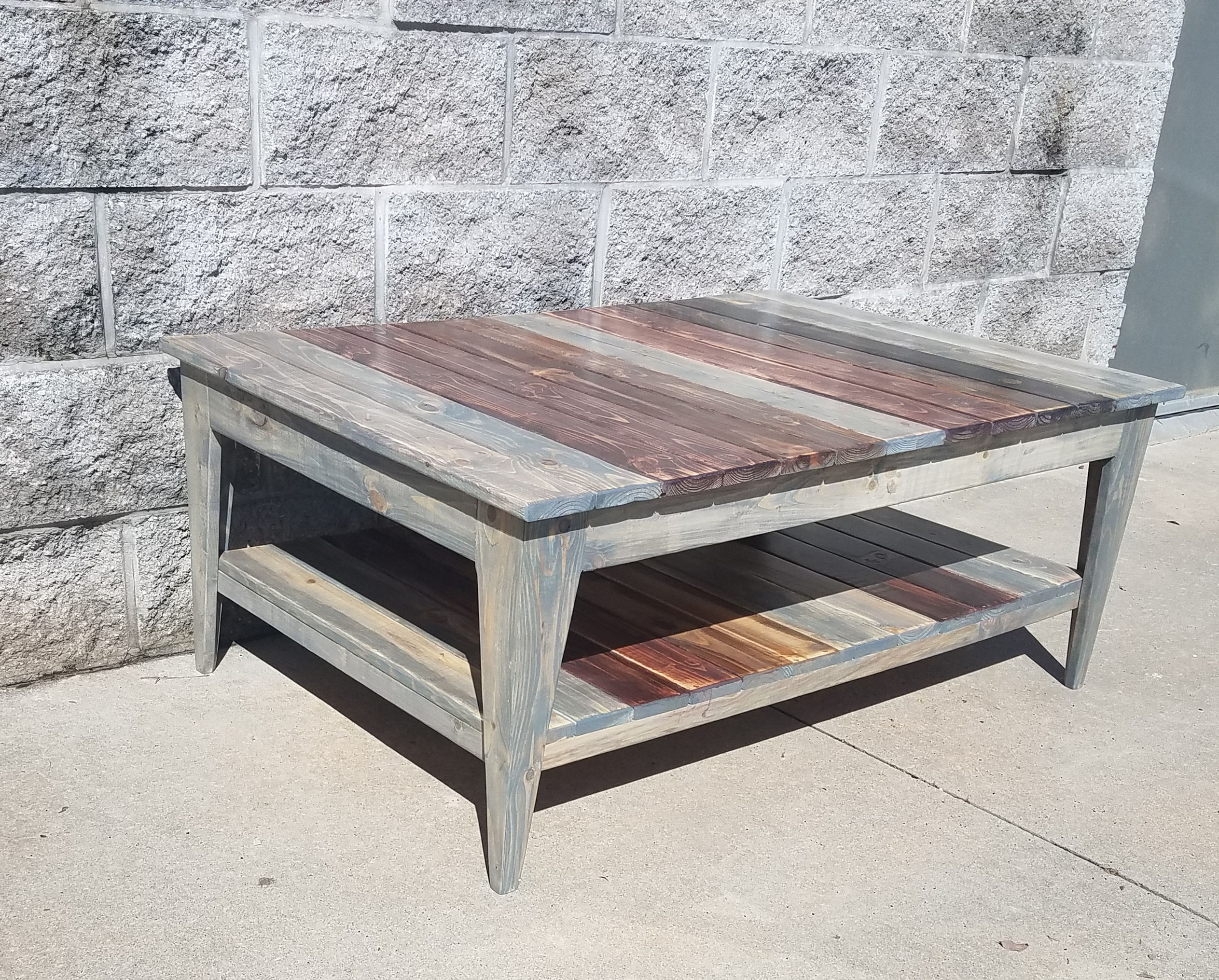 The Nantucket Farmhouse Coffee Table with Lower Shelf