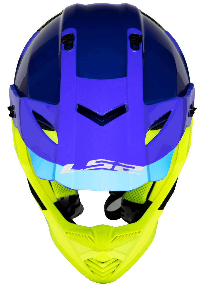 LS2 Helmets Gate Launch Full Face Helmet Blue/HiViz - X-Large LS2 Helmets Gate Launch Full Face Helmet Blue/HiViz - X-Large
