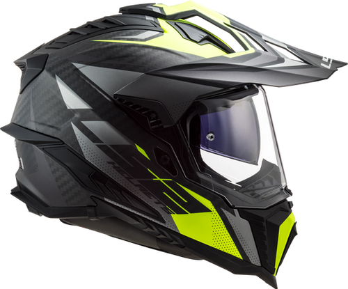 FOCUS - MATTE TITANIUM/HI VIZ YELLOW - Explorer Carbon | LS2 USA